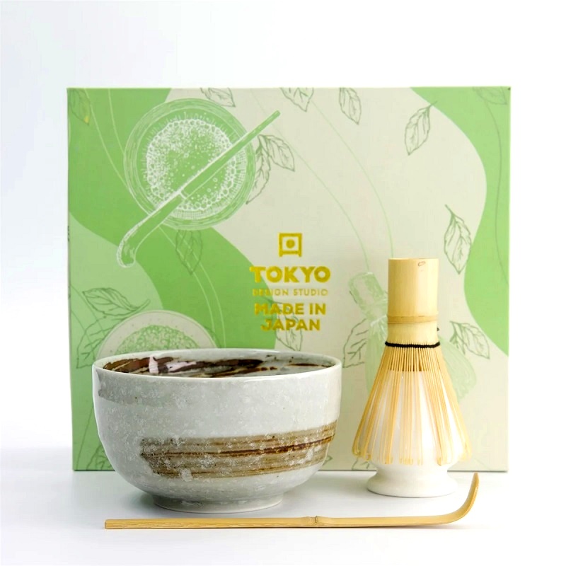 Set per tè Matcha giapponese colore striato -Tokyo Design Studio